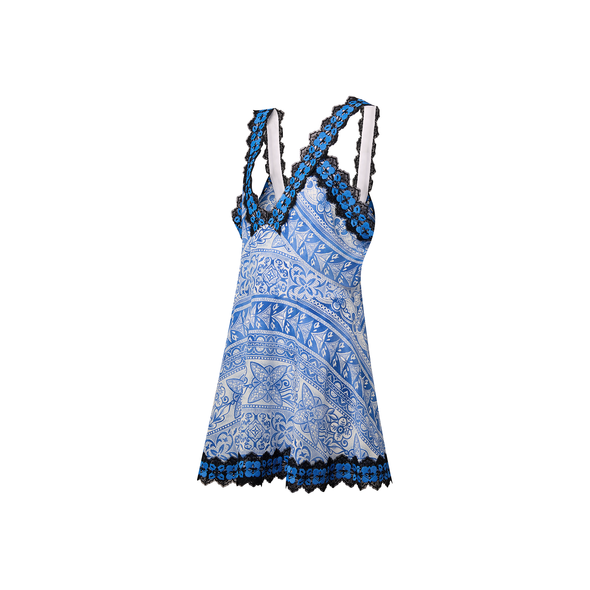 Lace Trim Monogram Tile Dress Ready to Wear LOUIS VUITTON
